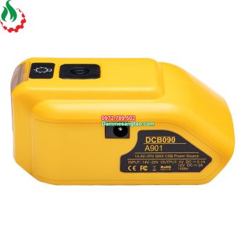 Đế chuyển pin Dewalt 18V cổng sạc điện thoại và DC 12V