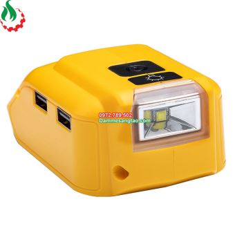 Đế chuyển pin Dewalt 18V cổng sạc điện thoại và DC 12V