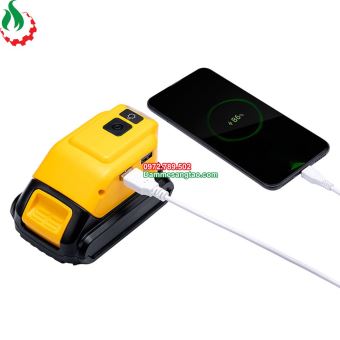 Đế chuyển pin Dewalt 18V cổng sạc điện thoại và DC 12V