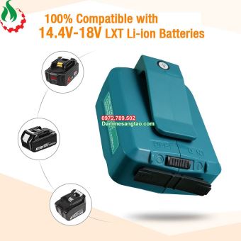 Đế chuyển pin makita 18V sang Usb 5V sạc điện thoại có đèn led