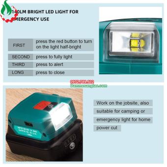 Đế sạc pin makita 12V max có cổng sạc điện thoại