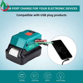 Đế sạc pin makita 12V max có cổng sạc điện thoại