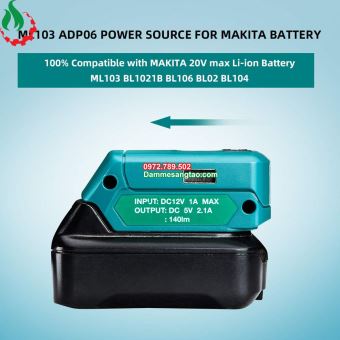 Đế sạc pin makita 12V max có cổng sạc điện thoại