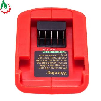 Đế chuyển pin mil 18V cổng sạc điện thoại và DC 12V