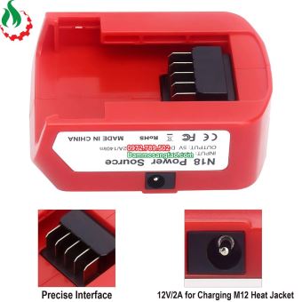 Đế chuyển pin mil 18V cổng sạc điện thoại và DC 12V