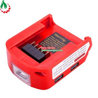 Đế chuyển pin mil 18V cổng sạc điện thoại và DC 12V