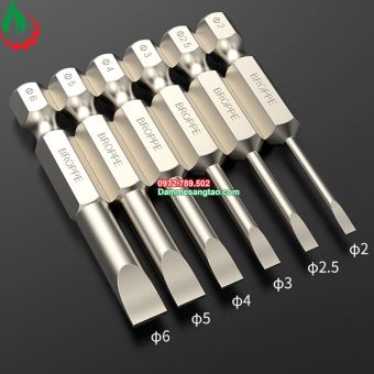 Mũi vít 2 cạnh dẹp chuôi lục giác Broppe
