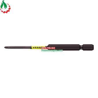 Mũi vít 4 cạnh mạ đen chuôi lục giác vessel