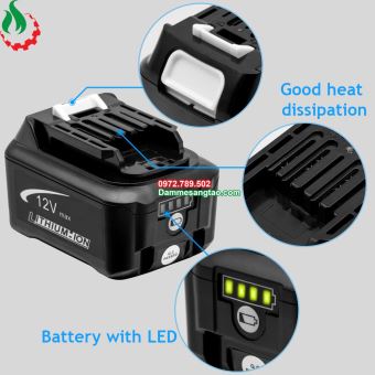 Pin đóng Makita 12V max 18650 nhận sạc zin (6 Cell)