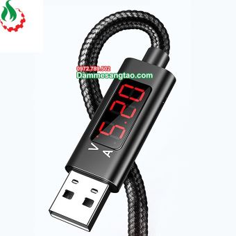 Cáp sạc điện thoại có đèn LED hiển thị Vôn Ampe