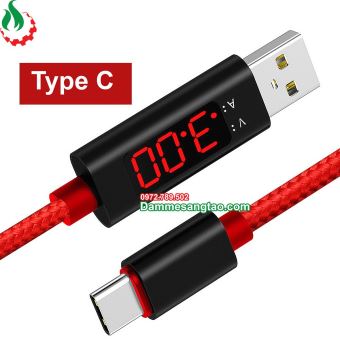 Cáp sạc điện thoại có đèn LED hiển thị Vôn Ampe