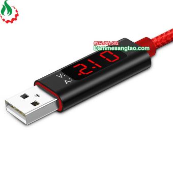 Cáp sạc điện thoại có đèn LED hiển thị Vôn Ampe