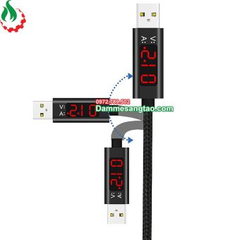 Cáp sạc điện thoại có đèn LED hiển thị Vôn Ampe