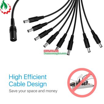 Dây nguồn DC cái ra nhiều Jack nguồn đực DC (5.5mm x 2.1mm)