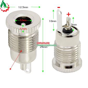 Jack DC 099 kim loại chuẩn 5.5 x 2.1mm (Có cao su chống nước)