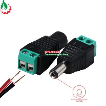 Jack DC đầu vào cổng domino 2P chuẩn 5.5mm x 2.1mm