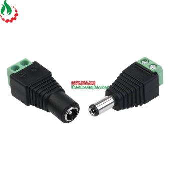 Jack DC đầu vào cổng domino 2P chuẩn 5.5mm x 2.1mm