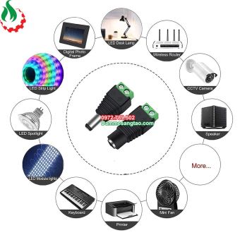 Jack DC đầu vào cổng domino 2P chuẩn 5.5mm x 2.1mm