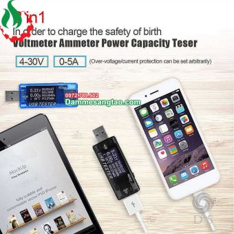 Usb Test đo điện áp, dòng điện, dung lượng pin, công suất, nhiệt độ