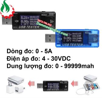 Usb Test đo điện áp, dòng điện, dung lượng pin, công suất, nhiệt độ