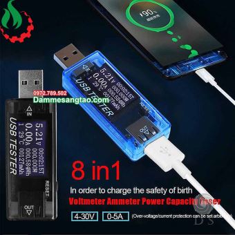 Usb Test đo điện áp, dòng điện, dung lượng pin, công suất, nhiệt độ