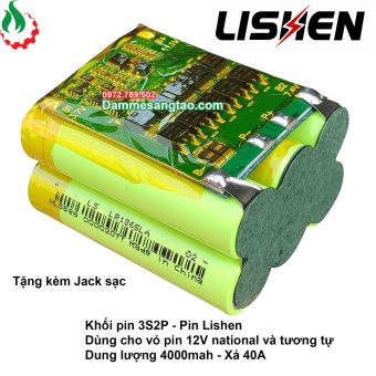 Khối pin Lishen 12V 3S2P 4000mah xả 40A
