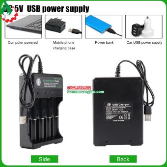 Sạc pin li-ion 3.7V 4 cổng độc lập