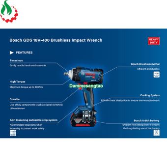 Máy siết bulong dùng pin Bosch 18V GDS 18V-400