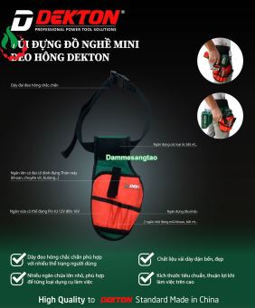 Túi đeo hông đựng máy khoan Dekton