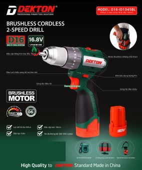 Máy khoan pin 14V Dekton D16-ID1045BL 45Nm
