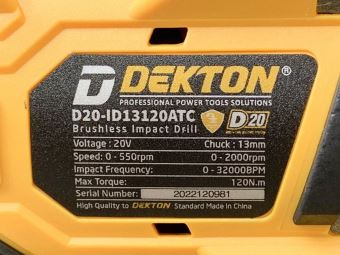 Máy khoan pin 21V Dekton D20-ID13120ATC 120Nm (Chống trật tay)