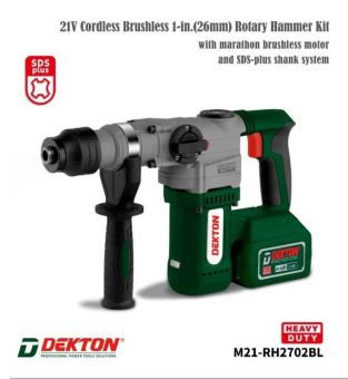 Máy khoan đục pin 21V Dekton M21-RH2702BL