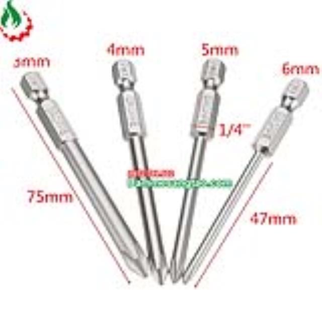 Mũi vít 4 cạnh chuôi lục giác Broppe