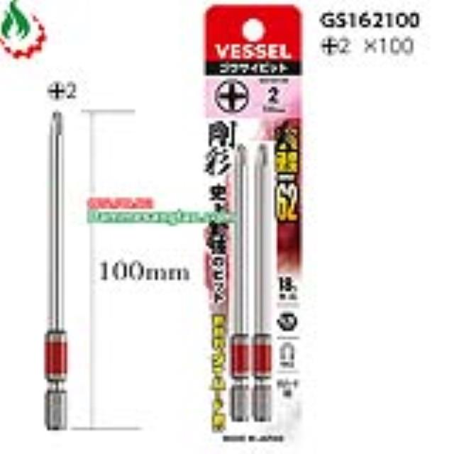 Mũi vít 4 cạnh phủ crom chuôi lục giác Vessel