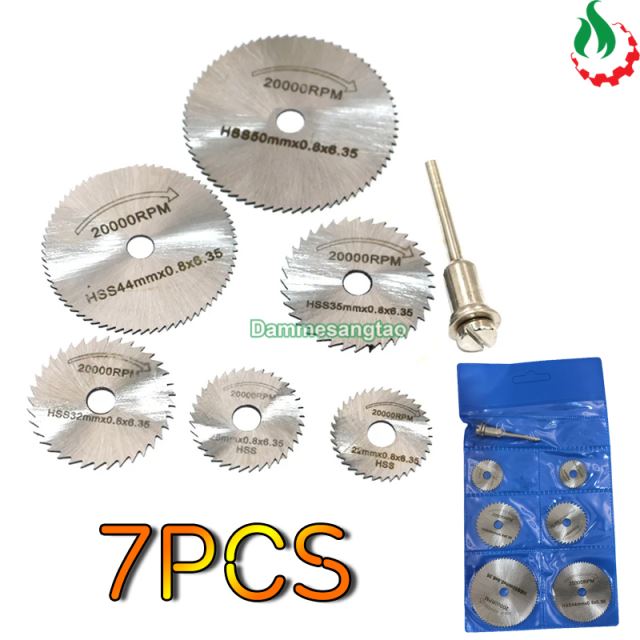 Bộ đĩa cắt gỗ mini trục 3mm (1 Bộ 7 chi tiết)