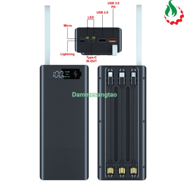 Box sạc dự phòng 16 cell 18650 sạc nhanh 22W