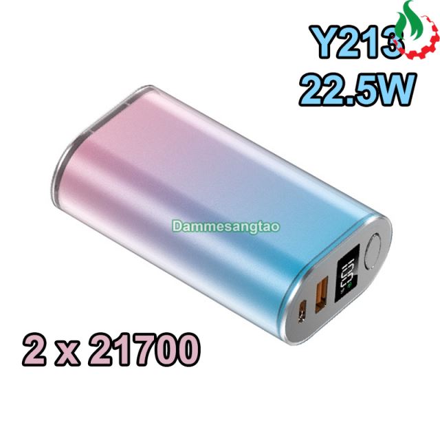Box sạc dự phòng 2 cell 21700 (Y213) sạc nhanh 22.5W