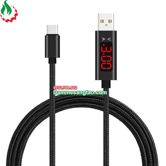 Cáp sạc điện thoại có đèn LED hiển thị Vôn Ampe