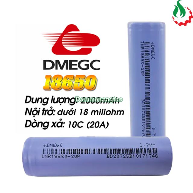 Cell pin 18650 DMEGC Li-ion 3.7V 2000mAh 10C - Xả 20A