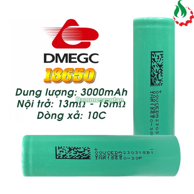 Cell pin 18650 DMEGC Li-ion 3.7V 3000mah 10C - Xả 30A