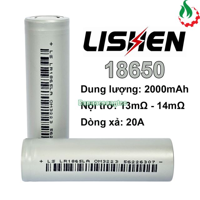 Cell pin 18650 Lishen Li-ion 3.7V 2000mah 10C - Xả 20A