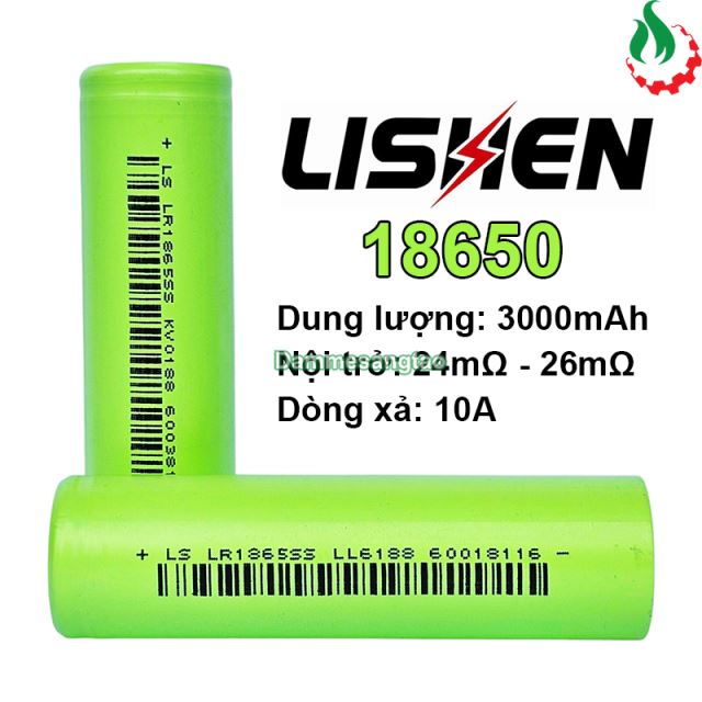 Cell pin 18650 LISHEN SS Li-ion 3.7V 3000mah 3C - Xả 10A