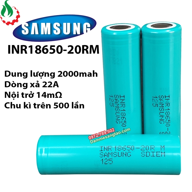 Cell pin 18650 samsung INR 20RM 2000mah xả 22A