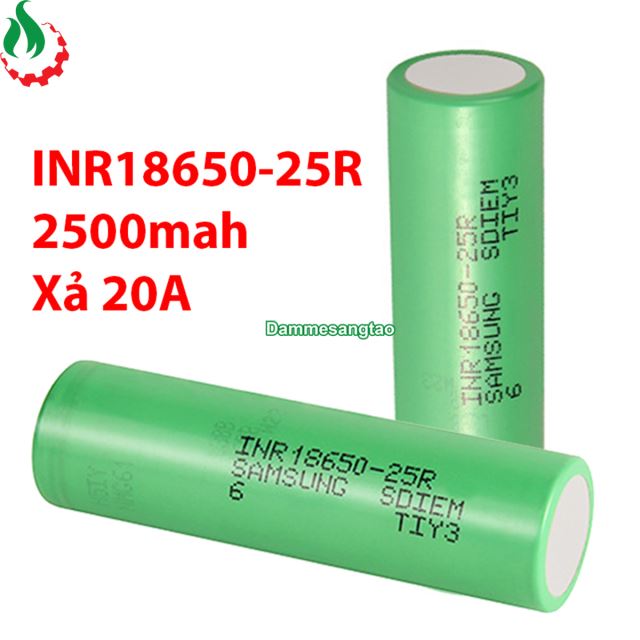 Cell pin 18650 SAMSUNG INR18650-25R Li-ion 3.7V 2500mah - Xả 20A