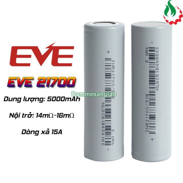 Cell pin 21700 EVE Li-ion 3.7V 5000mah 3C - Xả 15A
