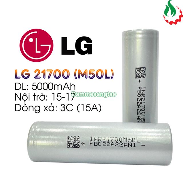 Cell pin 21700 LG INR21700M50L Li-ion 3.7V 5000mAh 3C - Xả 15A