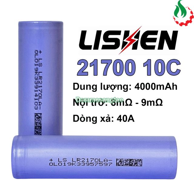 Cell pin 21700 Lishen Li-ion 3.7V 4000mah 10C - Xả 40A
