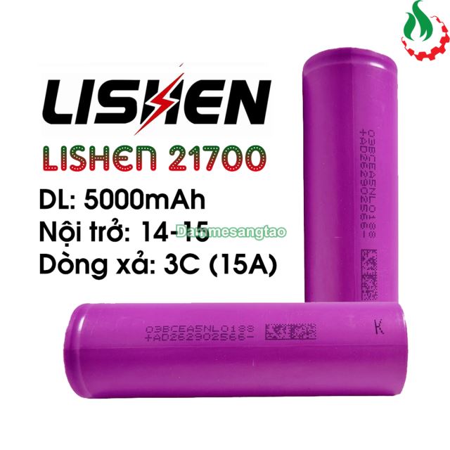 Cell pin 21700 Lishen Li-ion 3.7V 5000mAh 3C xả 15A