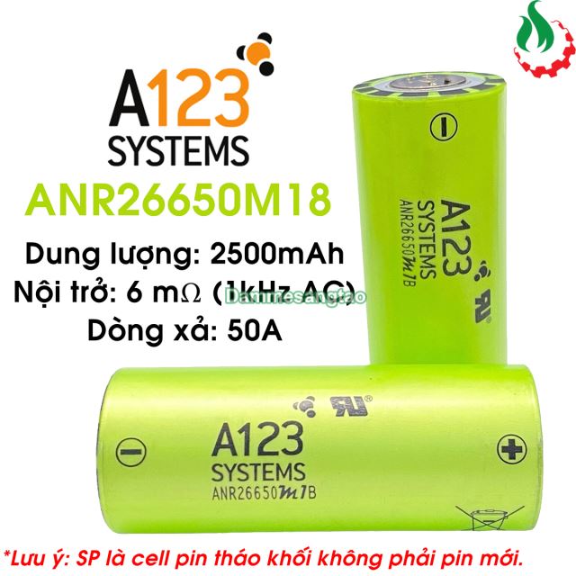Cell pin tháo khối 26650 A123 ANR26650M18 LiFePo4 3.2V xả 50a