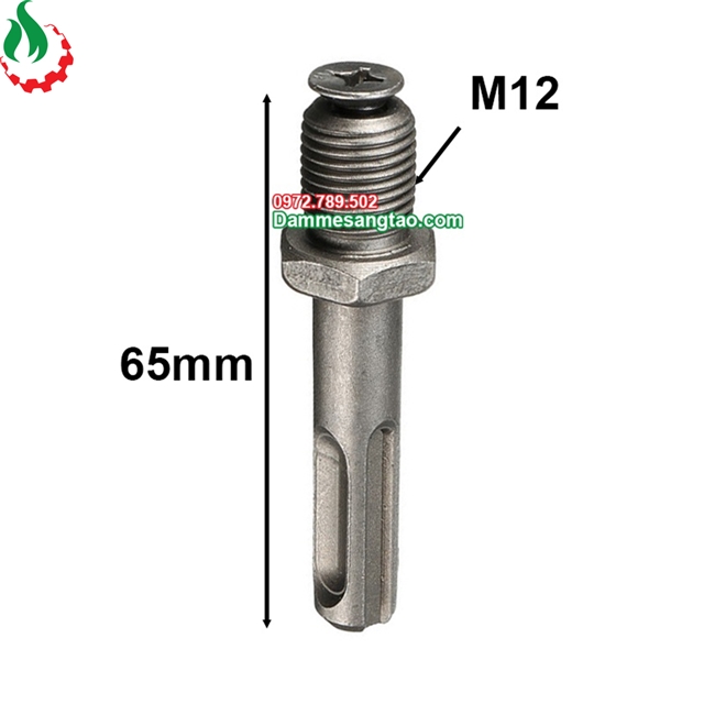 Chốt chuyển máy bê tông chân gài SDS sang khoan ren M12